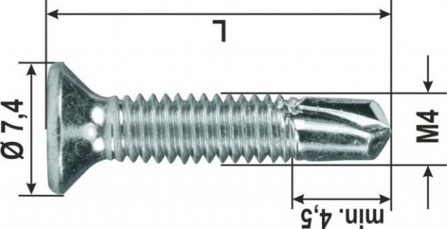 Vite autof. testa svasata, filet. metrica, torx