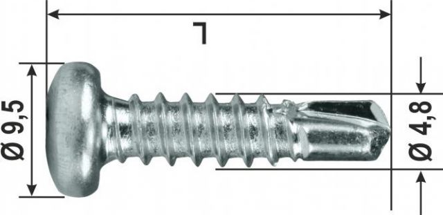 VITE AUTOFORANTE LK -H -ZB* 4.8x16 mm