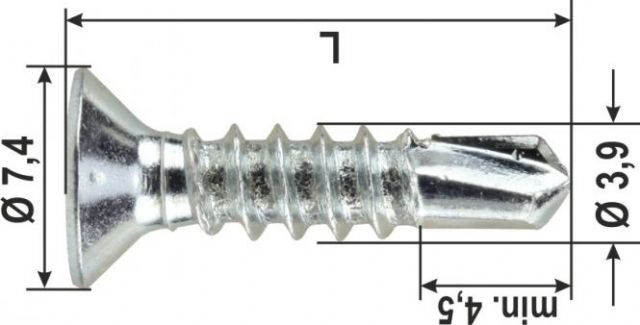 VITE AUTOFOR. SK -H -ZB 3.9x16 mm testa v. nera