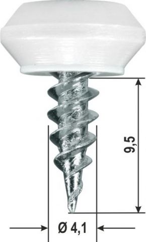 Vite di fissaggio a scatto con calotta in plastica