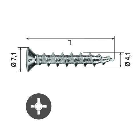 VITE PER FERRAMENTA SK -H -ZB* 4.1x19mm